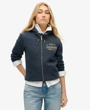 Image of Superdry Womens Luxe Metallic Logo Zip Hoodie