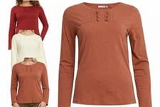 Image of Ex Weird Fish Women's Carolina Long Sleeve Top New T-shirt Tee  New UK Size 8-14