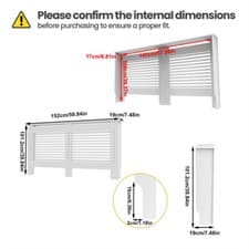 Image of 100cm High Radiator Cover Modern MDF Wood Grill Shelf Cabinet House Heater Cover