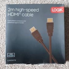Image of LOGIK 2 METER HIGH SPEED HDMI CABLE WITH ETHERNET - GOLD PLATED CONNECTORS