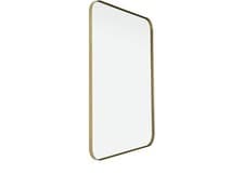 Image of Gold Metal Framed Mirror 50x 75 Cm Rectangle Wall Mirror with Rounded Corners