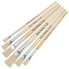 Image of Major Brushes Hog Short Flat Assorted Pack 60 / 10 size 4, 6, 8, 10, 14, 18