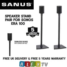 Image of SANUS WSSE12 Black Pair Speaker Stands For Sonos Era 100™ FREE Delivery