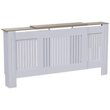 Image of White Radiator Cover MDF Small Large Modern Wood Slat Grill Cabinet Furniture