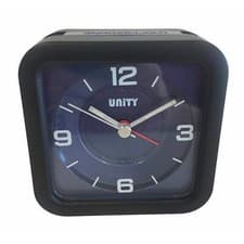 Image of BEEP ALARM CLOCK SQUARE IN BLACK AND BLUE WITH SWEEPING SECONDS HAND CRESCENDO