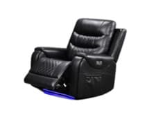 Image of Forbes Electric Reclining Armchair Black | Leather | USB | LED