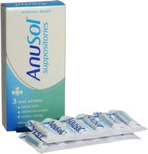 Image of Anusol Cream Ointment Suppositories 3 4 Way Shrinks Piles Anal Itching Treatment