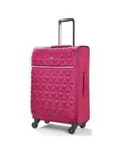 Image of Rock Luggage Jewel 4 Wheel Soft Medium Suitcase - Pink