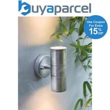 Image of Garden Trading St Ives Up Down Spot Nautical Mains Garden Wall Light Steel