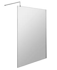 Image of Hudson Reed 1400mm Chrome Wetroom Screen (1900mm high) With Support Bar