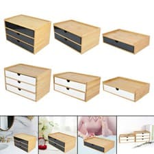 Image of Multifunctional Desktop Storage Drawer Bamboo Supplies