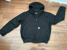 Image of Carhartt Black Duck Hooded Quilt Lined Loose Fit Active Jacket Size L/XL BNWOT