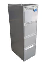 Image of Bisley Silver 4 Drawer A4 Metal Filing Cabinet 1643-ARN Lockable 2 Keys