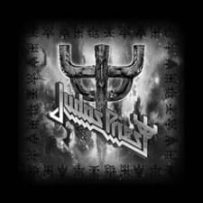 Image of JUDAS PRIEST logo & fork UNISEX black BANDANA official merchandise 55 x 55 cms