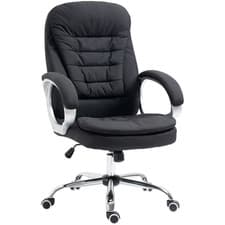 Image of Vinsetto Executive Office Chair Swivel High Back Height Adjustable Black Fabric