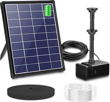 Image of Solar Pond Foundtain with Battery Backup, 6W 300L/H Solar Water Pump with 3000mA