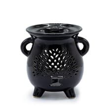 Image of Cauldron Oil Burner - Tree of Life - Black