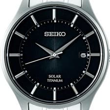 Image of SEIKO Selection SBPX103 Titanium Solar Black Dial Lightweight Watch New R8041070