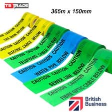 Image of CAUTION Underground WARNING tape Electric Cable Water Pipe Gas Main 365meter rol