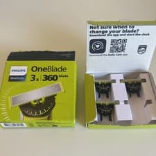 Image of Philips OneBlade 360 Replacement Blades - 3 Pack New Genuine Box Opened -scruffy