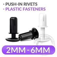 Image of Push-In Rivets Plastic Fasteners Rivet Trim Clips Diameter 2mm - 6mm Nylon Rivet