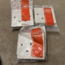 Image of 3 x MK Unswitched Single Socket K780WHI 13A White 1 Gang 13Amp New