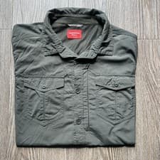 Image of Craghoppers Mens NosiLife Hiking Shirt Large Green Short Sleeve Adventure VGC
