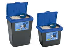 Image of Winter Salt Bin Blue Lid for Storage Made from Plastic with Scoop 30 and 47 Ltr