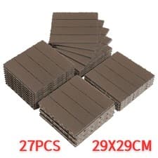 Image of 27 x PP Decking Tiles Garden Patio Balcony Interlocking Composite Decking Floor