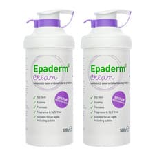 Image of 2x Epaderm 2-in-1 Emollient and Skin Cleanser Cream 500g