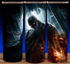 Image of Batman with Batarang Superhero Cup Mug Tumbler 20oz with lid and straw