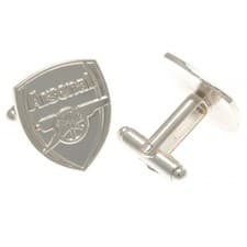 Image of Arsenal FC Silver Plated Crest CufflinksOne Size Silver TA2473