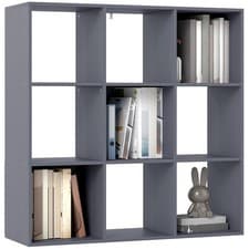 Image of HOMCOM 9 Cube Storage Unit Cabinet Bookcase Display Shelves, Grey