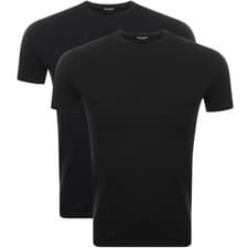 Image of DSQUARED 2 Mens Black 2 Pack Short Sleeve Loungewear T-Shirt Small BNWOT C862