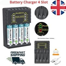 Image of Battery Charger 4 Slot For AA AAA NI-CD NI-MH Rechargeable Batteries UK