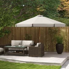 Image of 3.3(m) Garden Parasol Umbrella Outdoor Sun Shade Canopy with 8 Ribs Grey