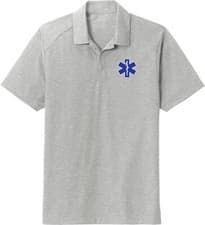 Image of EMS Star of Life Logo Chest Print Tri Blend Polo Shirt