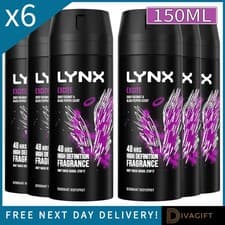 Image of 6 x LYNX EXCITE 48-HR FRAGRANCE BODY SPRAY DEODORANT 150ML COCONUT BLACK PEPPER
