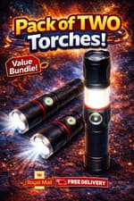 Image of 2x Rechargeable LED Torch High Power Tactical Flashlight USB COB Work Light