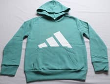 Image of Adidas Boy's Essential Big Logo Pullover Hoodie EH6 Teal Dust Small NWT