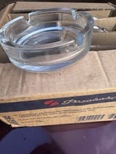 Image of Traditional Vintage Clear Round Glass Ashtray Cigarette Smoking Ash Tray