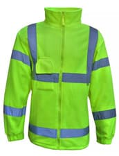 Image of Hi Vis Fleece Jacket Zip Up High Visibility Reflective Safety with Zip Pockets