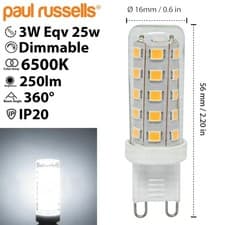 Image of G9 LED 2.2W / 3W Light Dimmable Bulbs Replacement for G9 Halogen Capsule Bulbs