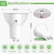 Image of 1-100 Pack LED GU10 Light Bulbs 5W 7W Warm Cool White 120° Energy Saving 230V UK