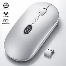 Image of 2.4Ghz Wireless UltraSlim USB Rechargeable Mouse Cordless Optical PC Laptop