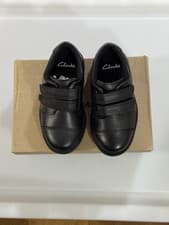 Image of Clarks Scala Skye T Boys Black Leather Kids Smart School Shoes Uk Sizes 7 G ~NEW