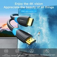 Image of HDMI CABLE 2.0 HIGH SPEED GOLD PLATED FAST LEAD HD 4K 2160P 3D HDTV 1080P 2160P