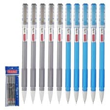 Image of GOLDEX Star 0.7mm Fine BLACK BLUE x5 x10 Gel Pens Smooth Ink Flow School Office