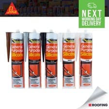 Image of 6x Everbuild General Purpose Silicone Sealant 280ml White Clear Black Brown Grey