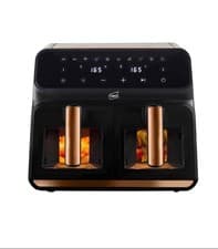 Image of Neo Air Fryer Dual Two Double Drawer Black Copper Glass Window Electric 8.5L